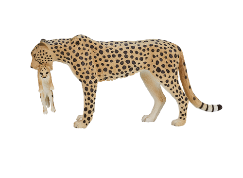 Mojo Wildlife speelgoed Cheetah Vrouwtje met Welp - 387167
