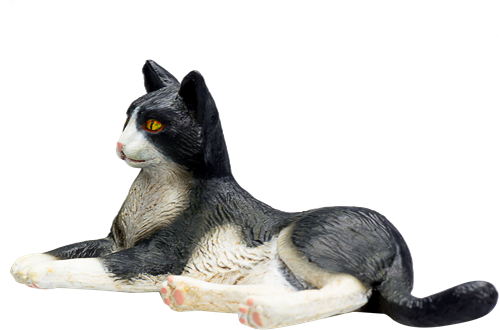 Mojo Pets speelgoed Kat Liggend Zwart Wit - 387367