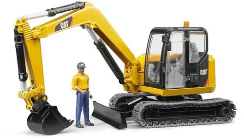 BRUDER Cat Mini Excavator with worker veicolo giocattolo