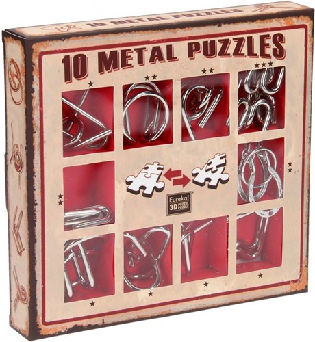 Eureka Metal Puzzle set - 10 Metal Puzzles Set Red (only available in display 52473355)