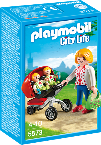 Playmobil City Life Mother with Twin Stroller personaggio per gioco di costruzione