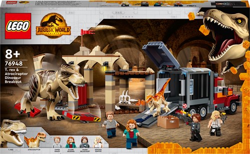 LEGO Jurassic World - T. rex & Atrociraptor dinosaurus ontsnapping 76948