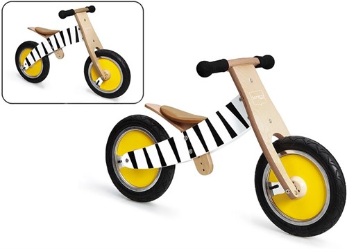 DAM Scratch Mobiliteit: BALANCE BIKE reversible - ZEBRA BASIL 83x57x40cm, meegroeifiets met omkeerbare kader om fiets geschikt te maken voor grotere kinderen (3+), met verstelbare zithoogte H29-45cm e