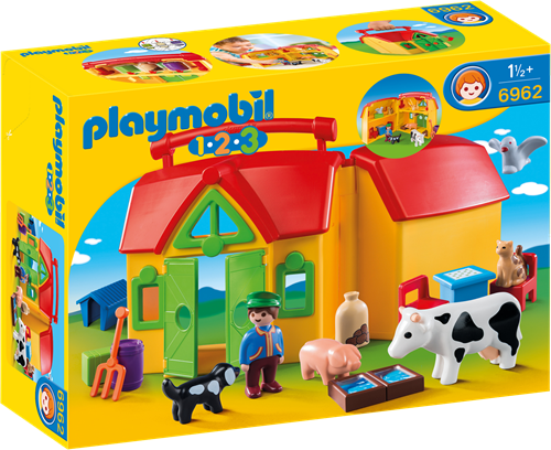 Playmobil 1.2.3 My Take Along Farm personaggio per gioco di costruzione
