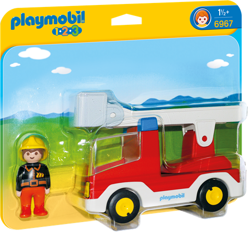 Playmobil 1.2.3 Autoscala Pompieri