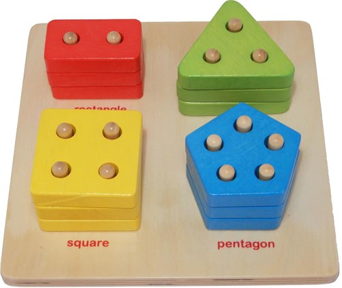 Engelhart educatief Sorteerbord geometrisch tellen multiplex/rubberhout