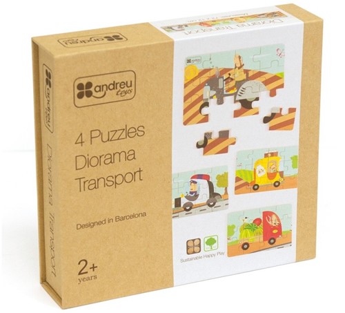 Andreu Toys ANDREU - 4 Puzzels - Diorama - Transport