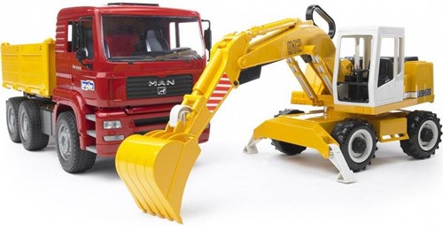 BRUDER MAN TGA Construction truck with Liebherr Excavator veicolo giocattolo