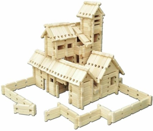 Logo-Burg houten bouwstenen 86 stuks