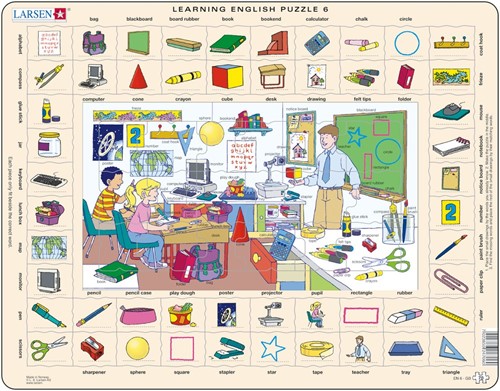 Larsen Rahmenpuzzle - Learning English 6: In der Schule - 70 Teile