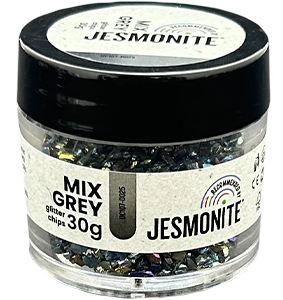 Jesmonite Jesmonite Glitter Chips 30g Grijs Mix