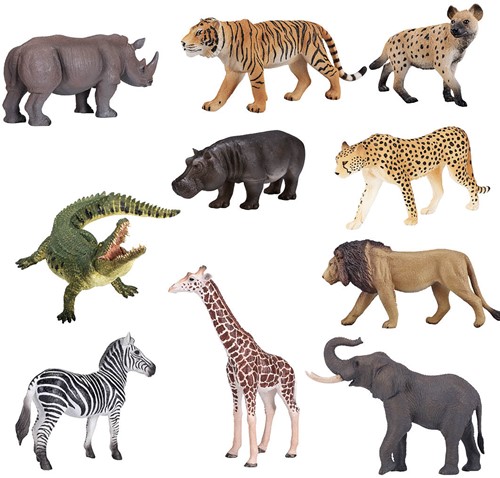 Mojo Edu Wildlife speelgoed Dierenset incl. Nijlpaard - 10 stuks